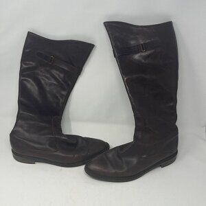 DAVOS Gomma tall riding boots 10 women brown leather equestrian
